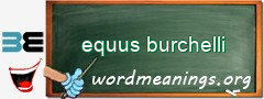 WordMeaning blackboard for equus burchelli